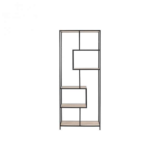 Černo-hnědý regál Actona Seaford, šířka 77 cm