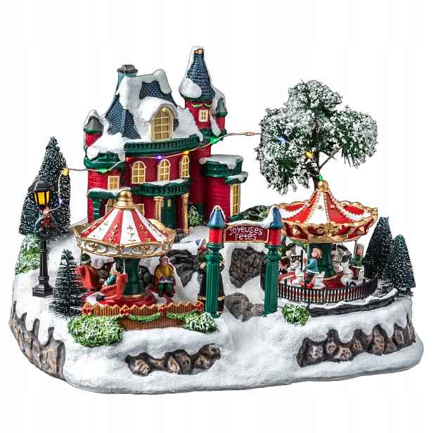 Vánoční Scénka S Led Kolotočem, Vícebarevná, 31,2 X 23,1 X 23,6 CM