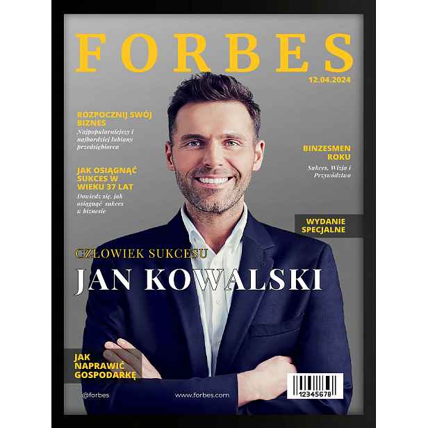 Vaše foto obálka Forbes časopis vtipný dárek v rámečku 40x30 cm