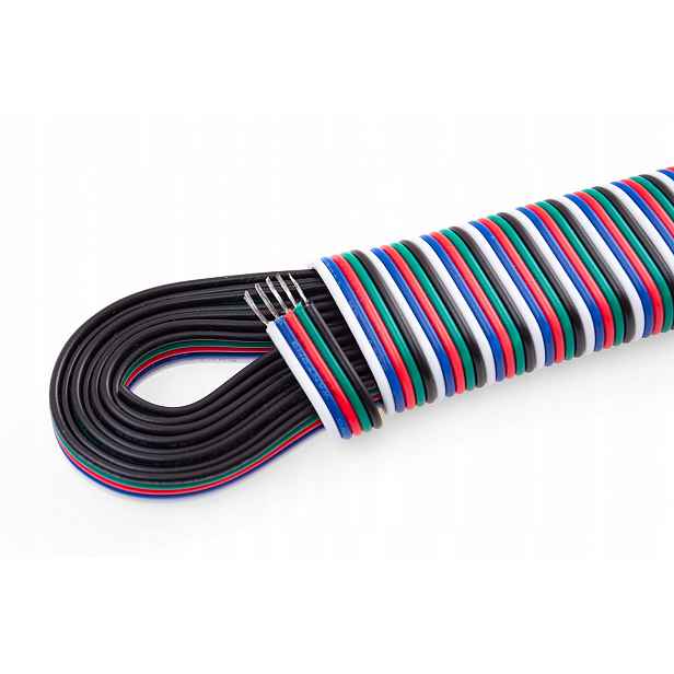 100 x Kabel pro Led pásku Rgbw 5pin 5žilový 0,35 Rolka Cívka 100 metrů