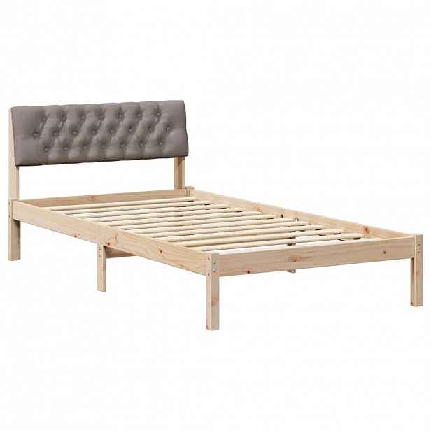 vidaXL Rám postele Hnědá a taupe 100 x 200 cm Masivní borovicové dřevo