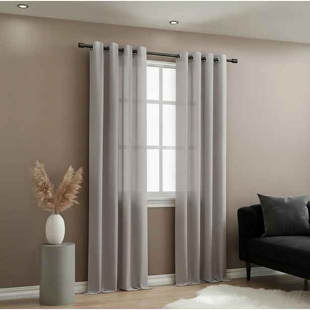 Dekorační závěs EASY TOP světle šedá s kroužky 140x250 cm