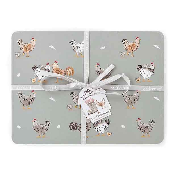Korková prostírání v sadě 4 ks 21x29 cm Hen House – Cooksmart ®