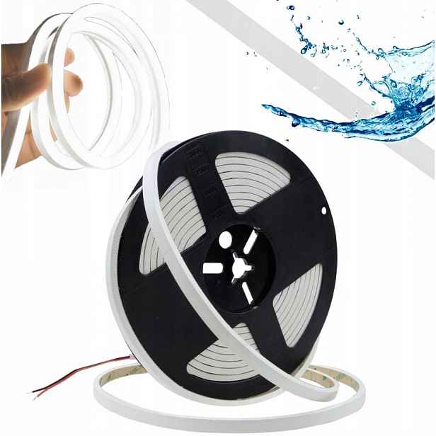 Led páska 24V Neon Cob Hermetická 480LED/m 7W/m 310lm/m Studená IP67 5M