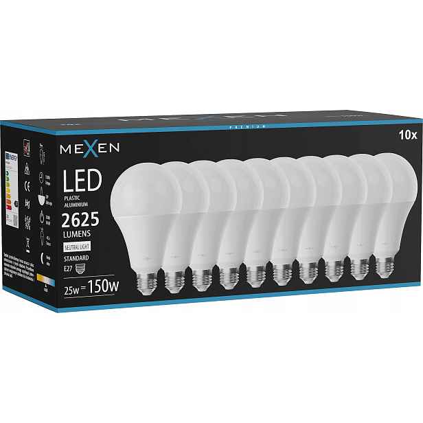Mexen Nova 10x Led Žárovka E27 A95 25W Neutrální Bílá 4000K 2625 LM