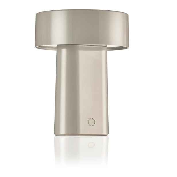 Šedobéžová plastová LED stolní lampa (výška 18 cm) Oblong – Zone