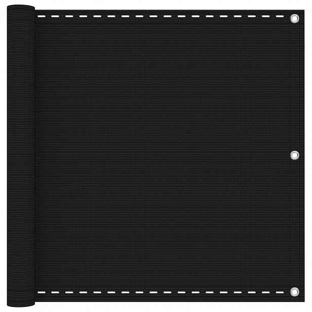 vidaXL Balkonová clona Černá 90 x 800 cm HDPE a hliník