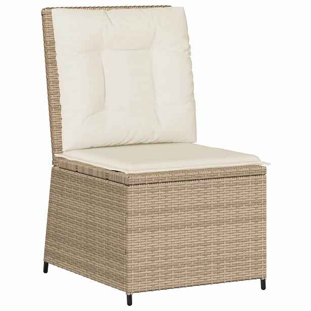 vidaXL Zahradní sofa Černá a krémově bílá polyratan