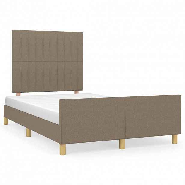 vidaXL Rám postele bez matrace taupe 120 x 200 cm textil