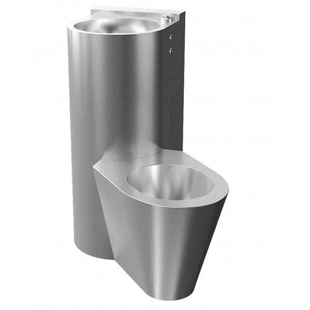 Sanela - WC s umyvadlem do rohu, WC na zemi vpravo SLWN 18PP