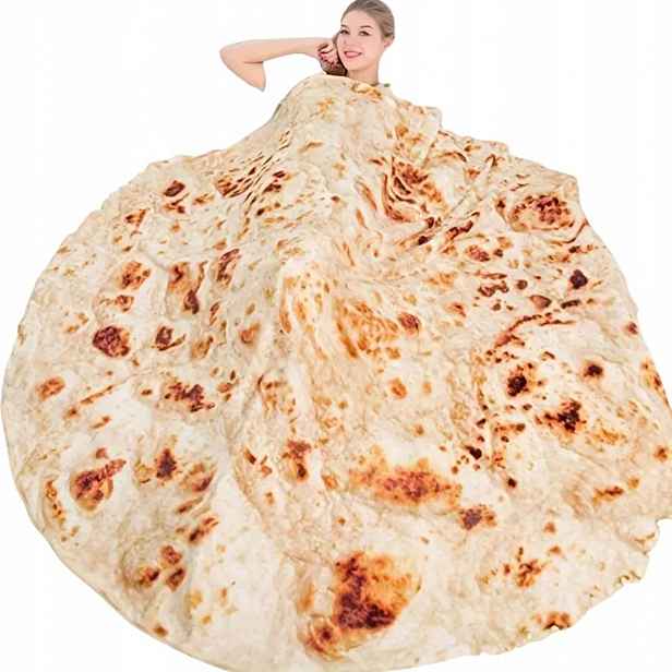 Deka Tortilla Mexická 180 cm Palačinka Průměry Zábavná deka Dárek