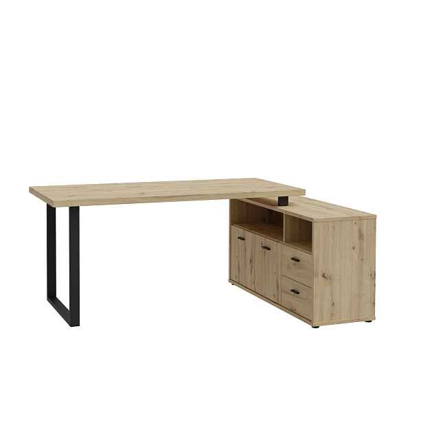 INLO rohový psací stůl, dub artisan
