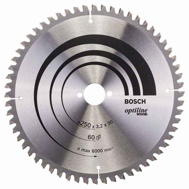 Kotouč pilový Bosch Optiline Wood 250×30×3,2 mm 60 z. B