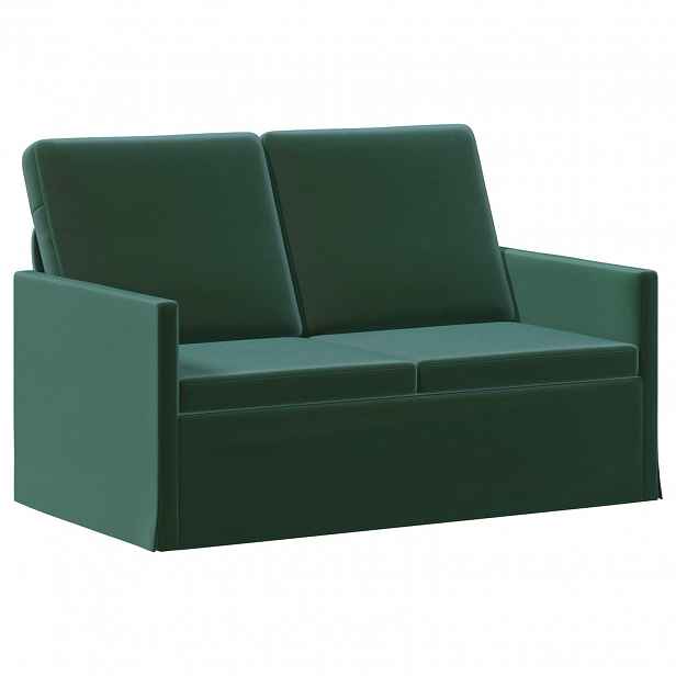 vidaXL Pohovka pro 2 osoby Tmavě zelená 130 x 81 x 82 cm Samet