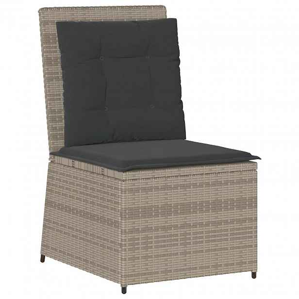 vidaXL Zahradní sofa Světle šedá polyratan