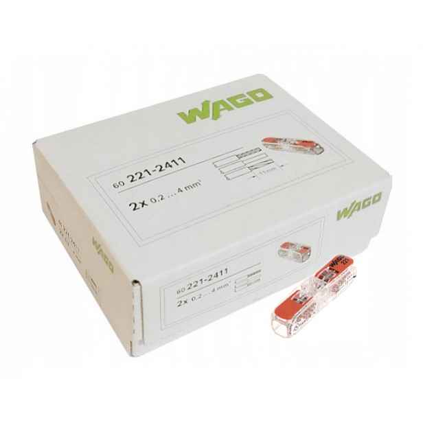 Wago 221-2411 průchozí rychlospojka 2×0,2–4 mm² – balení 60 ks