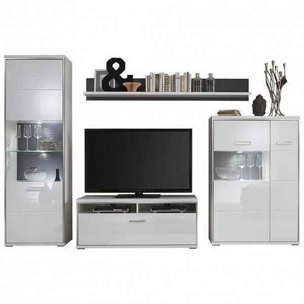Livetastic OBÝVACÍ STĚNA, šedá, barvy stříbra, bílá - Kompletní obývací stěny - 000196082002