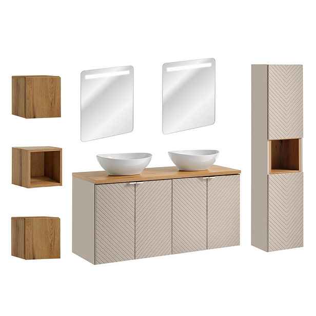 Petits-meubles KOUPELNOVÝ NÁBYTEK 120cm Manoa 2er-Set Kašmír - dřevo