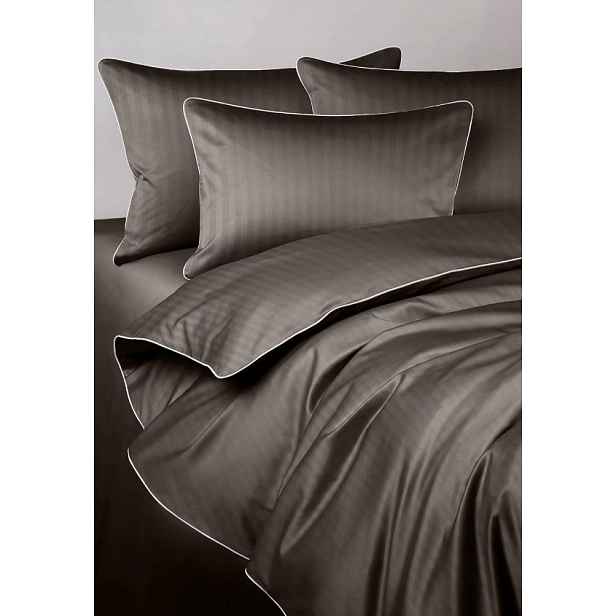 damašek Povlečení Espresso s bílým lemováním 200x200 Maro Home