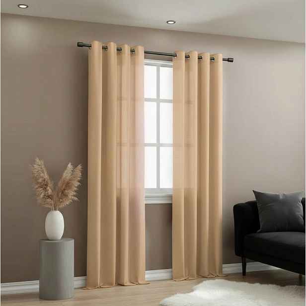 Dekorační závěs EASY TOP broskvová s kroužky 140x250 cm