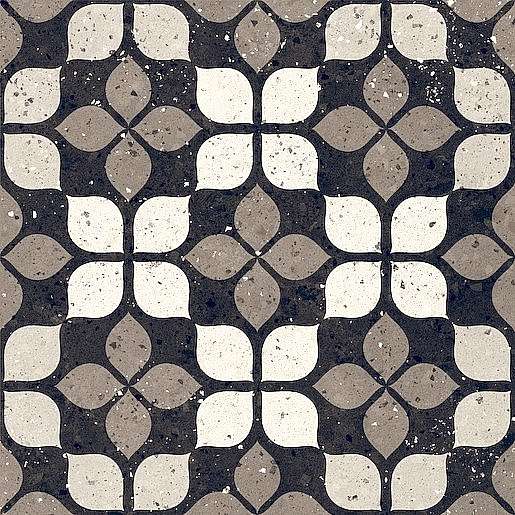 Dlažba Del Conca Frammenti nero fiore 20x20 cm mat 20FR08FI