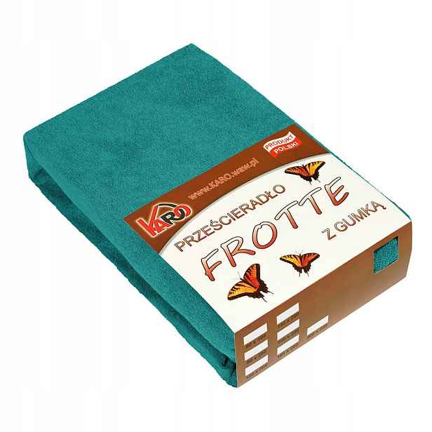 Froté prostěradlo s gumičkou 200x220 tyrkysové tmavé Karo