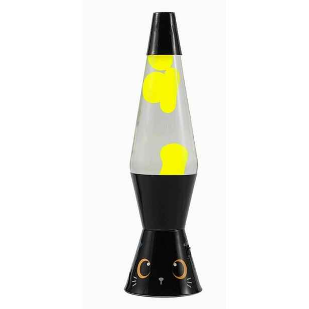 Lávová lampa magma Lava Lawa lampička XL3335 Černá Kočka žlutá magmatická Itotal