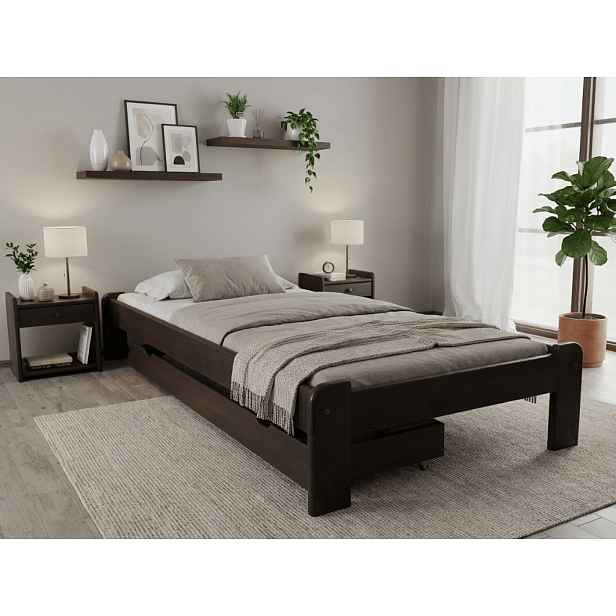Postel ADA 90 x 200 cm, ořech Rošt: S lamelovým roštem, Matrace: Matrace Deluxe 10 cm