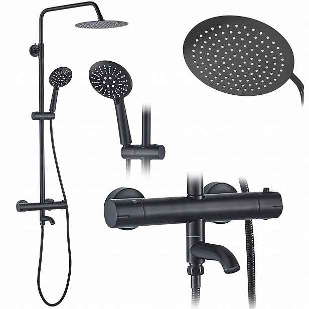 Sprchový Set Lungo s termostatickou baterií Black Mat Rea