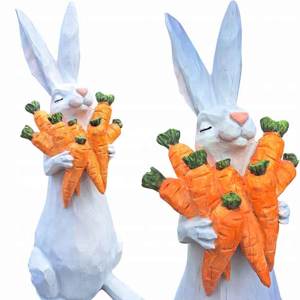 Velikonoční figurka králíka s mrkví, zajíčka, velikonočního zajíčka, 43 cm velký