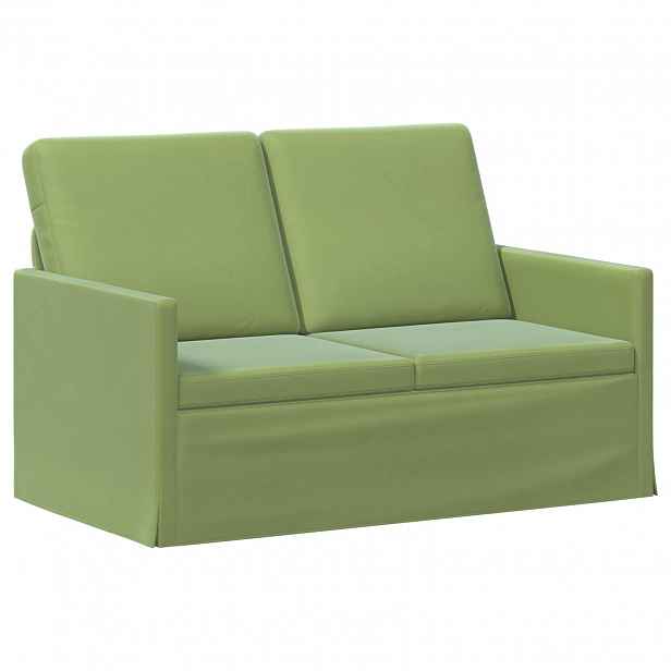 vidaXL Pohovka pro 2 osoby Světlá zelená 130 x 81 x 82 cm Samet