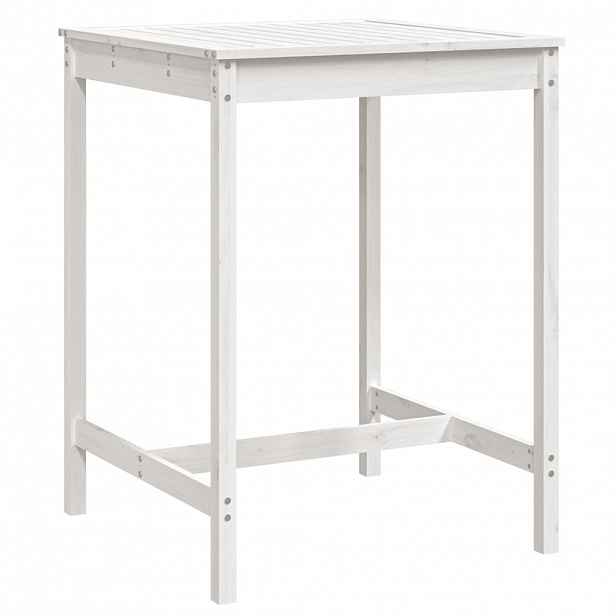 vidaXL Zahradní stůl bílý 82,5 x 82,5 x 110 cm masivní borové dřevo