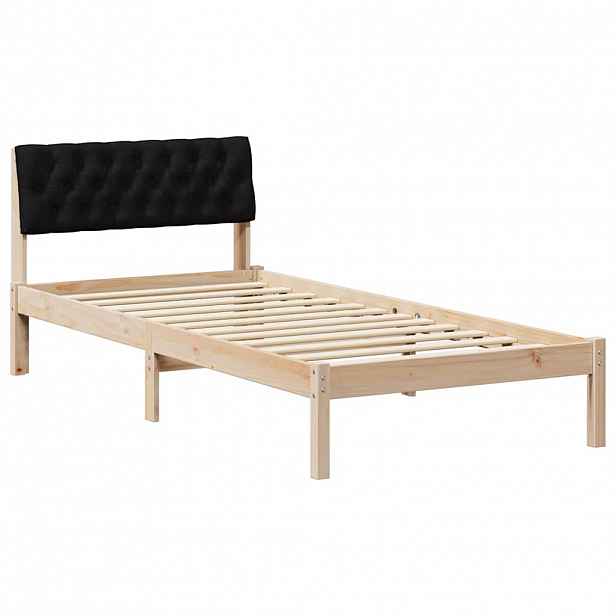 vidaXL Rám postele Hnědo-černá 90 x 200 cm Masivní borovicové dřevo