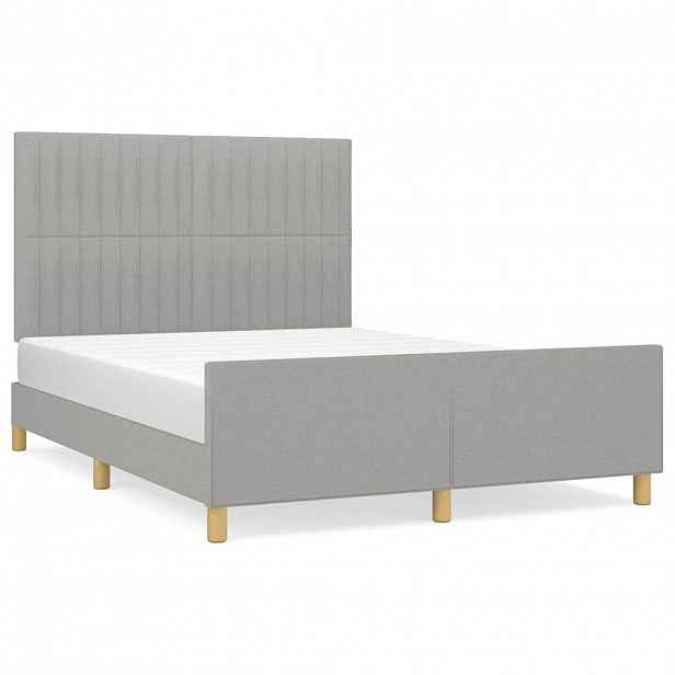 vidaXL Rám postele bez matrace světle šedý 140 x 190 cm textil