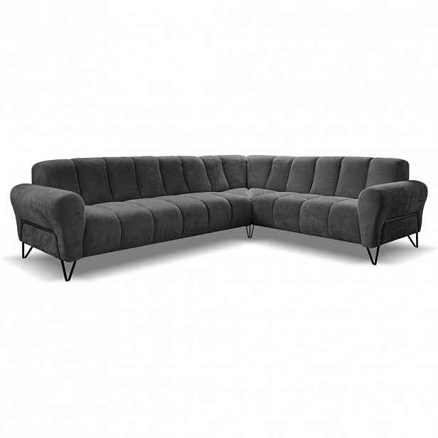 Beautysofa ROHOVÁ pohovka Volare bez funkce spaní, antracit, levá