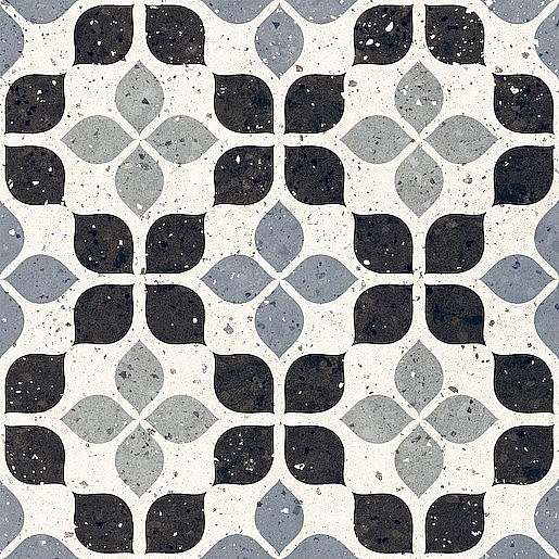 Dlažba Del Conca Frammenti azzurro fiore 20x20 cm mat 20FR02FI