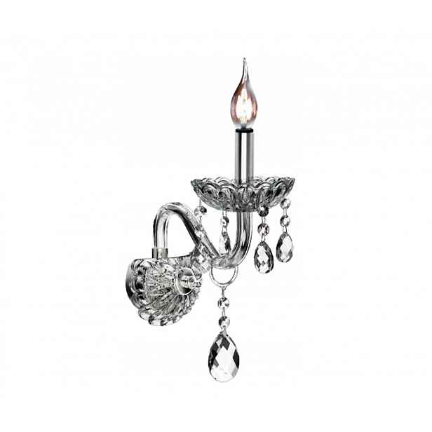 Křišťálová Nástěnná Lampa Stříbrná, Klasická, Dekorativní, Glamour