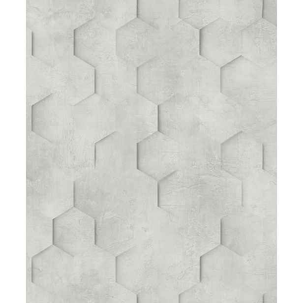 Šedá Tapeta Loft Styl Imitace Betonu Geometické Vzory 10 M X 106 CM Tapety