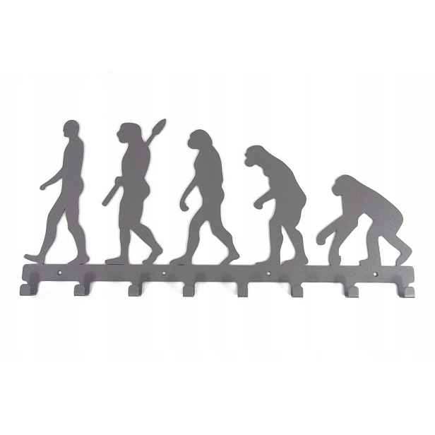 Věšák na oblečení s grafikou a klíčem Ewolucja Darwin