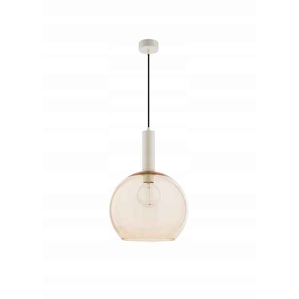 Jupiter Závěsná lampa Minimalistická Bílá Amber Stínidlo Ø30 cm E27 15W