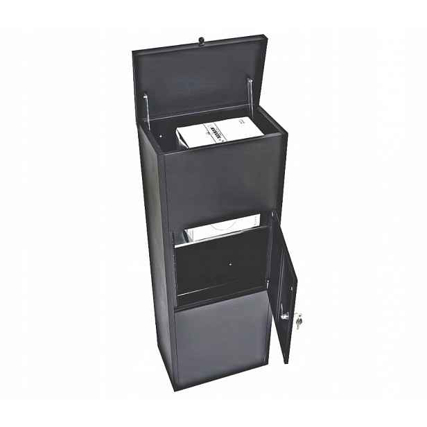 Schránka na balíky dopisů Velká Eurobox černá kovová 108 x 41 x 26 cm