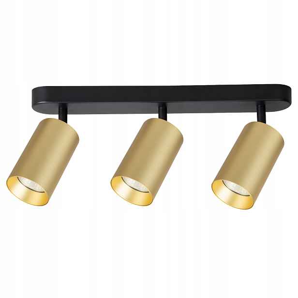 Stropní Svítidlo Pipe Spot 3xGU10 Černo-zlatá Moderní nastavitelná