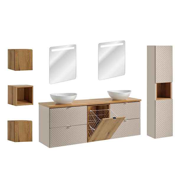 Petits-meubles KOUPELNOVÝ NÁBYTEK 160.4cm Manoa 2er-Set Kašmír