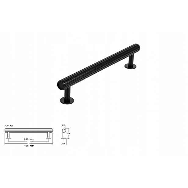 Nábytková úchytka Viefe 0528 Rille 160 mm černá