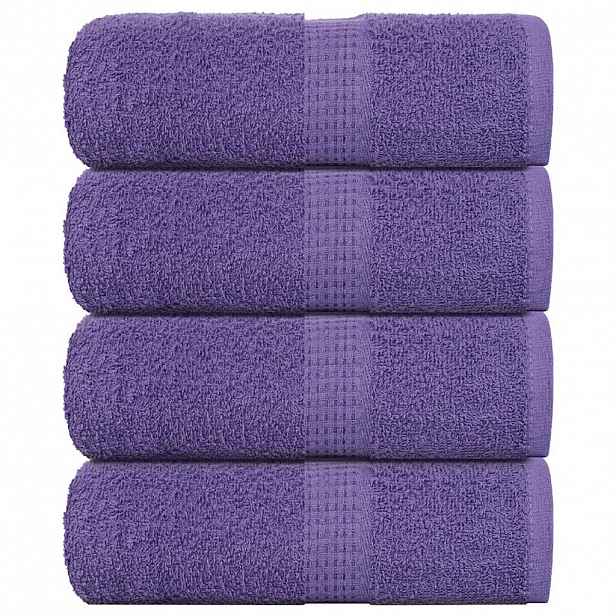 vidaXL Ručníky pro hosty FROGN 4 ks fialové 30x50 cm 360 g/m²