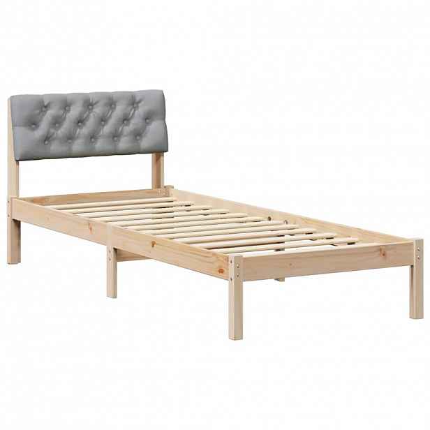 vidaXL Rám postele s čelo Hnědá a světlá šedá 80 x 200 cm