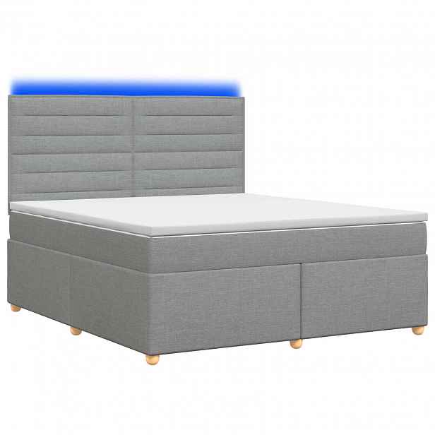 vidaXL Postel boxspring s matrací Světle šedá 160 x 200 cm Textil