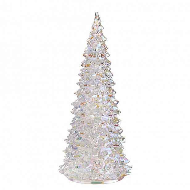 CRYSTAL LED Jedle skleněná 22 cm - stříbrná