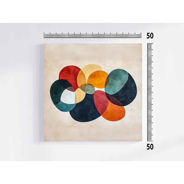 Obraz Na Plátně Plátno Abstrakce Mid-century Modern Bauhaus Retro 50x50