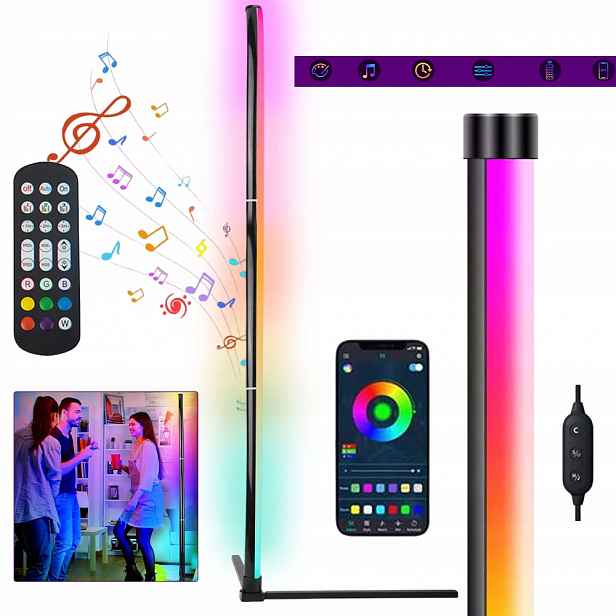 Rohová Led podlahová lampa Rgb Dálkový Ovladač barva do obývacího pokoje Ložnice Herní místnost
